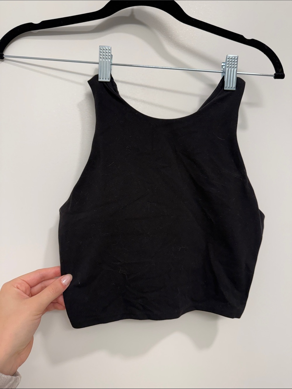 Athleta Black High-Neck Crop Tank
